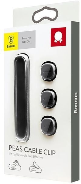 Тримач кабелів Baseus Peas Cable Clip Black 10206 фото