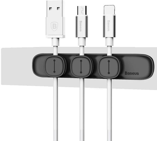 Тримач кабелів Baseus Peas Cable Clip Black 10206 фото