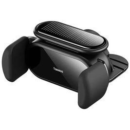 Автодержатель на солнечной батарее для телефона Baseus Steel Cannon pro Solar Electric Car Mount на Черный 2577320951 фото