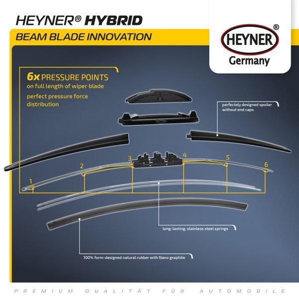 Комплект двірників HEYNER HYBRID 26"/65 + 18"/45 HE 020300 фото