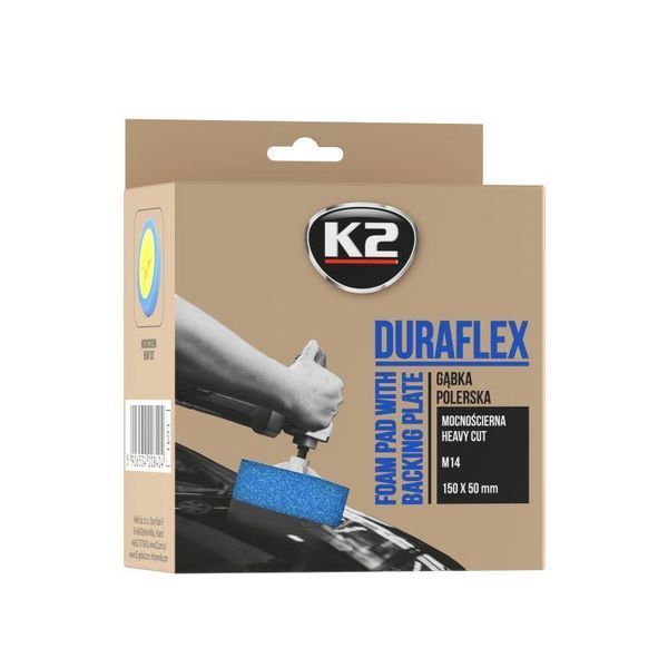 Губка для полировки K2 Duraflex на липучке голубая 150 мм х 50 мм K20547 фото