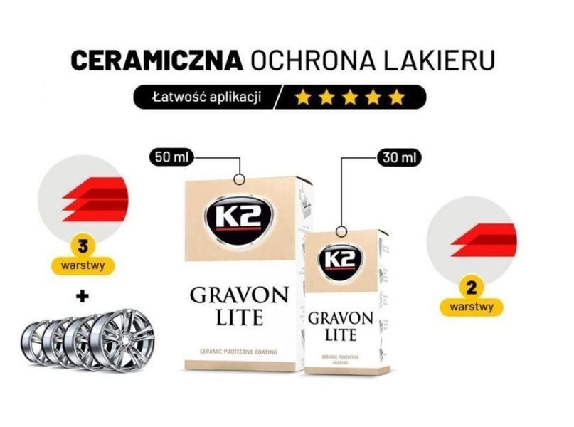Набор для нанесения керамического покрытия K2 Gravon Lite с аппликатором и салфетками 30 мл K20597 фото