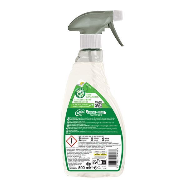 ЗВОЛОЖУВАЧ ТА УФ-ЗАХИСТ ПЛАСТИКУ TURTLE WAX INSIDE&OUT PLASTIC 500 МЛ 54148 фото