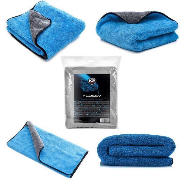 Рушник K2 Flossy PRO для сушки лакофарбової поверхні мікрофібра 90 см x 60 см K20581 фото