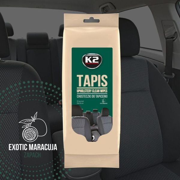 Серветки вологі K2 Tapis Wipes для очищення тканинної оббивки 24 шт K20558 фото