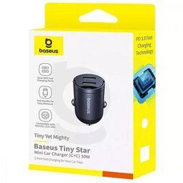 АЗП Baseus Tiny Star Mini Car Charger 2xType-C 30W 62798 фото