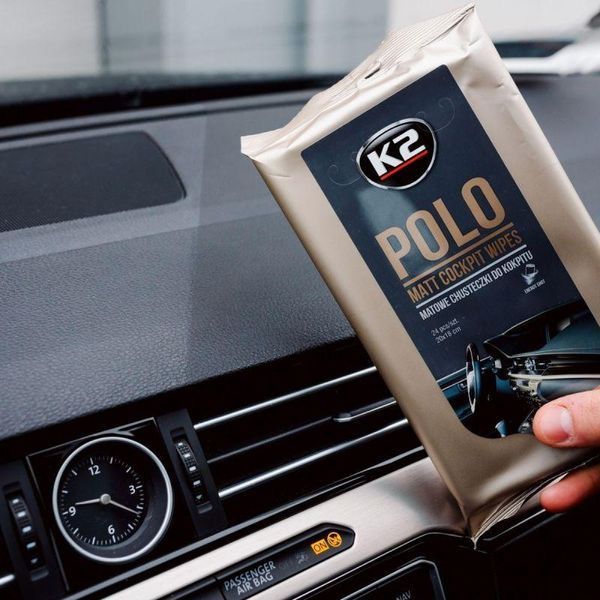 Серветки вологі K2 Polo Matt Wipes для очищення панелі приладів та пластикових деталей матові 24 шт K20519 фото