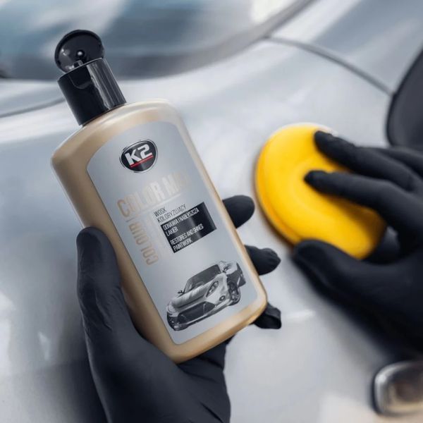 Поліроль восковий для кузова K2 Color Max сріблястий 250 мл K20550 фото