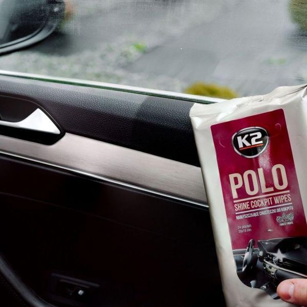 Серветки вологі K2 Polo Shine Wipes для очищення панелі приладів та пластикових деталей глянцеві 24 шт K20518 фото