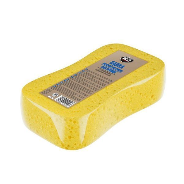 Губка К2 Car Sponge для ручной мойки желтая 23 см х 12 см х 6 см K20632 фото
