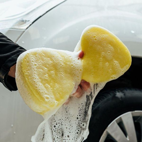 Губка К2 Car Sponge для ручной мойки желтая 23 см х 12 см х 6 см K20632 фото