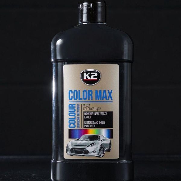 Поліроль восковий для кузова K2 Color Max чорний 500 мл K20342 фото