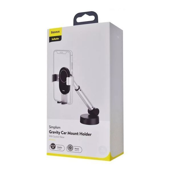 Автомобільний тримач Baseus Simplism Gravity Car Mount With Suction Base 30748 фото