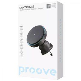 Автомобільний тримач з Бездротовим ЗП Proove Light Circle 15W 47926 фото